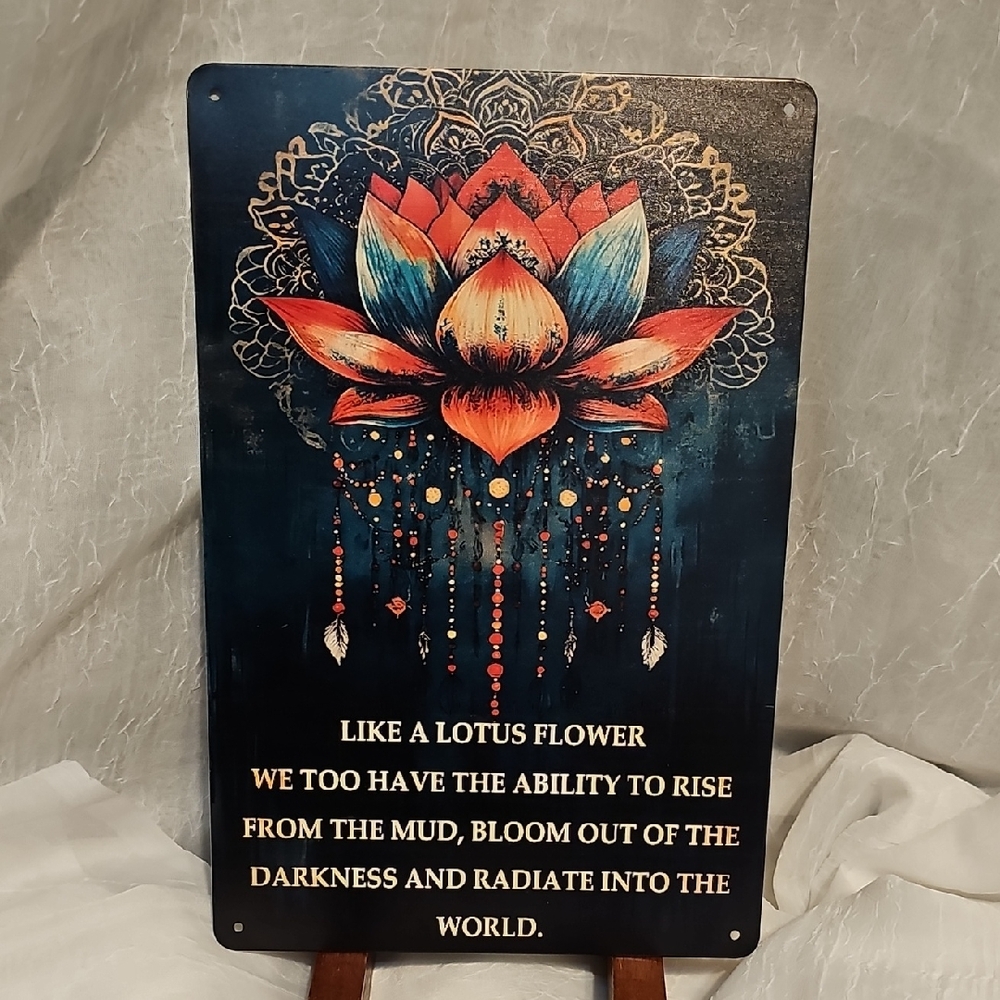 Lotus Flower Inspirational Metal Wall Art